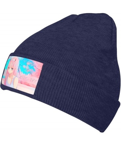 Darling in The Anime FranXX Zero Two Beanie Hat for Men and Women Winter Thermal Cuffed Knit Skull Cap Ski Hats Black Navy Bl...