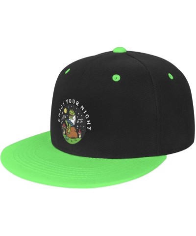 The Frog Sitting on The Rock Baseball Cap for Men Women Snapback Hat Adjustable Flat Bill Hats Green $12.11 Baseball Caps