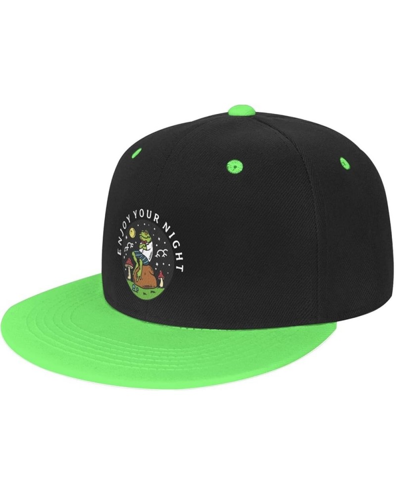 The Frog Sitting on The Rock Baseball Cap for Men Women Snapback Hat Adjustable Flat Bill Hats Green $12.11 Baseball Caps