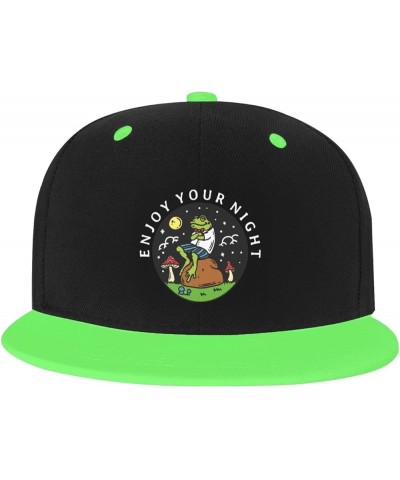 The Frog Sitting on The Rock Baseball Cap for Men Women Snapback Hat Adjustable Flat Bill Hats Green $12.11 Baseball Caps