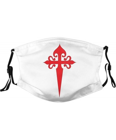 Cross Santiago Us Flag Face Mask Washable Reusable Adults Breathable with 2 Filters Black $9.61 Balaclavas