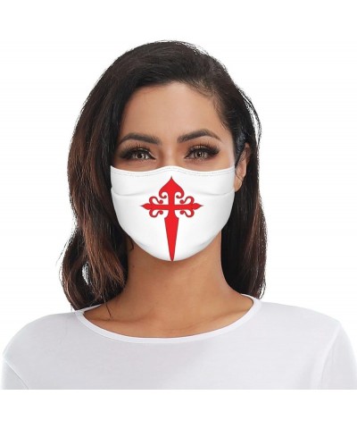 Cross Santiago Us Flag Face Mask Washable Reusable Adults Breathable with 2 Filters Black $9.61 Balaclavas