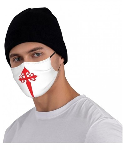 Cross Santiago Us Flag Face Mask Washable Reusable Adults Breathable with 2 Filters Black $9.61 Balaclavas