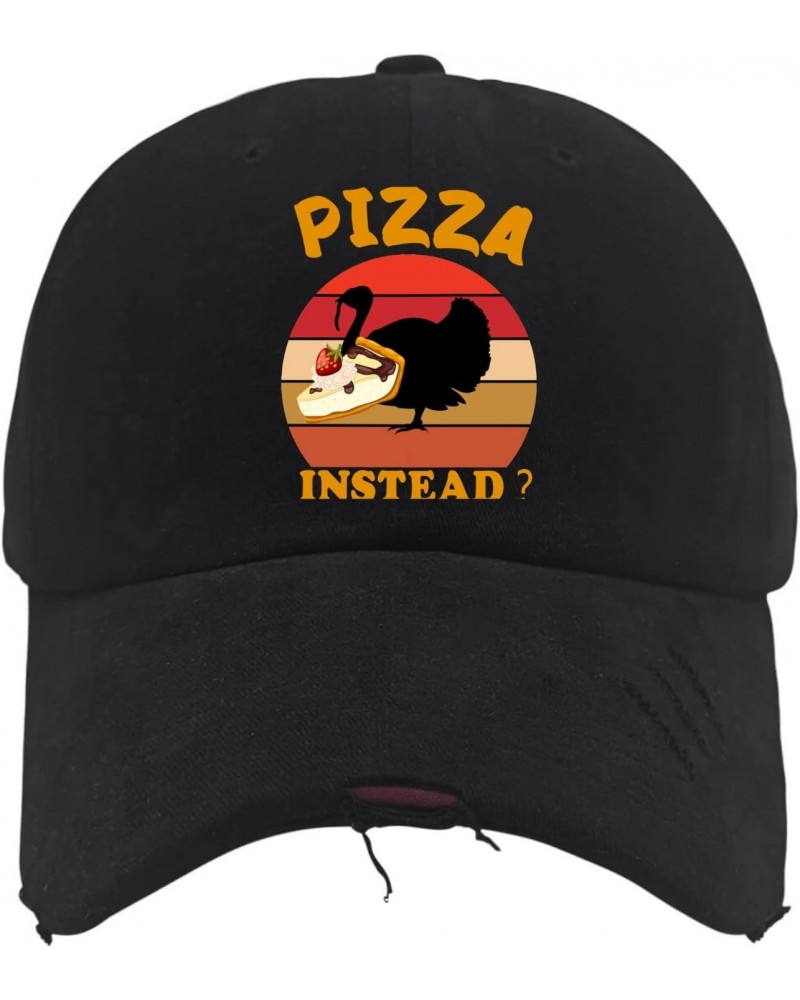 Womens Hat Thanksgiving Vintage Cap for Womens Golf Cap Light Weight Pizza insteadd Sun Visor Hat $7.64 Visors