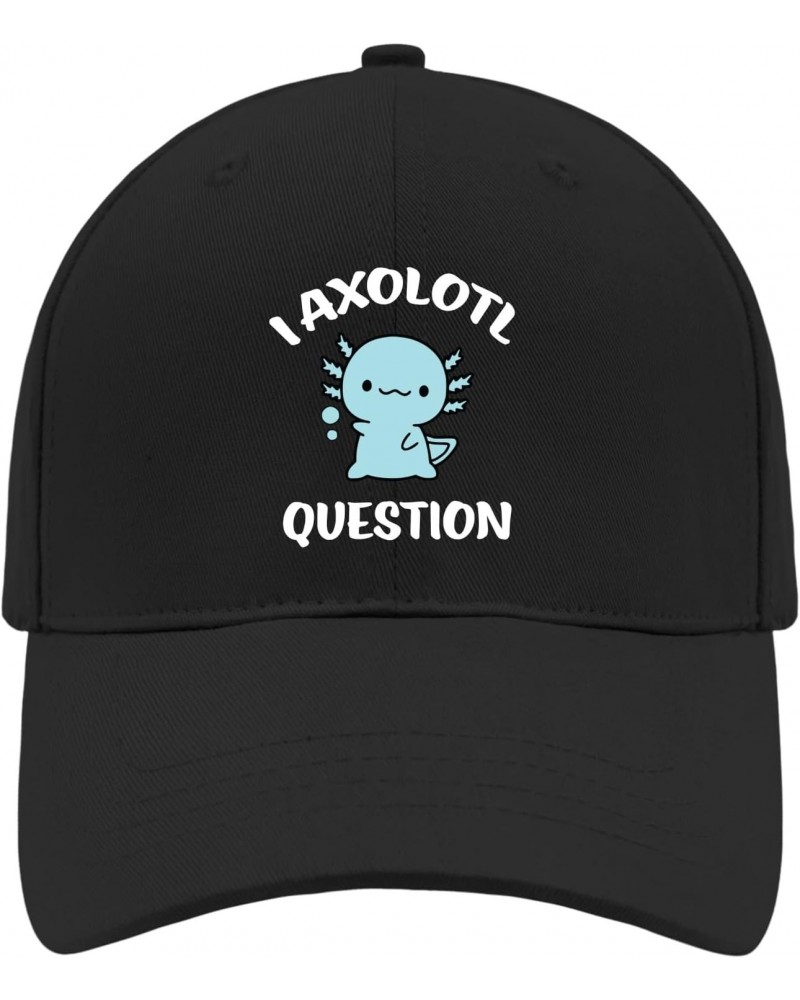 I Axolotl Questions Adults Youth Kids Axolotl Cap USA Cowboy Hat AllBlack Dad Hat Gifts for Grandma Beach Cap $11.79 Cowboy Hats