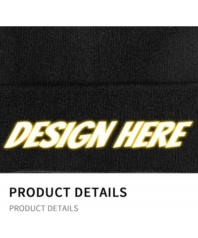 Design Knit Beanie Custom Text for Men Women Black Black $9.84 Skullies & Beanies