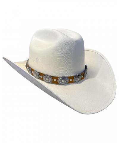 Adjustable Western Hatband- Tan with Antique Nickle Conchos. $12.25 Cowboy Hats