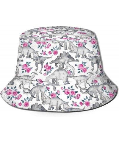 Miniature Dinosaurs Green Print Bucket Hat Cute Animal Fisherman Sun Cap for Women Men Girl Boy Anime Dinosaur-03 $12.43 Buck...