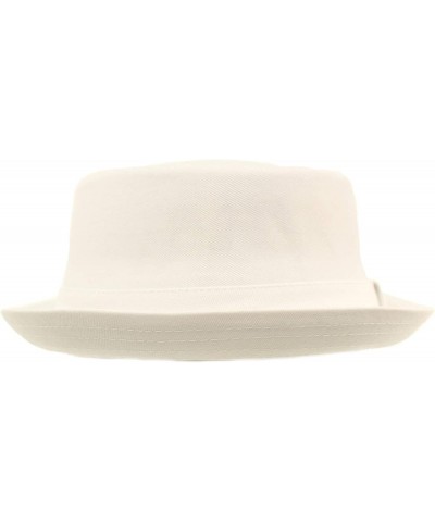 Men's Everyday Cotton All Season Porkpie Boater Derby Fedora Sun Hat White $11.50 Fedoras