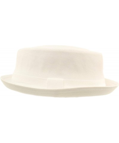 Men's Everyday Cotton All Season Porkpie Boater Derby Fedora Sun Hat White $11.50 Fedoras