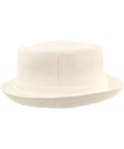 Men's Everyday Cotton All Season Porkpie Boater Derby Fedora Sun Hat White $11.50 Fedoras