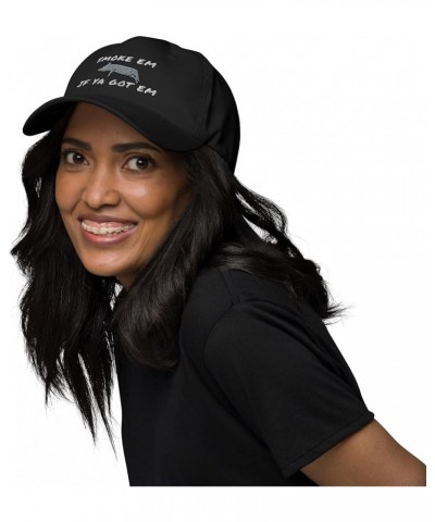 DONWILLISJRART Hat Smoke em If ya got em Embroidered Unstructured Adjustable Hat Black $23.35 Baseball Caps