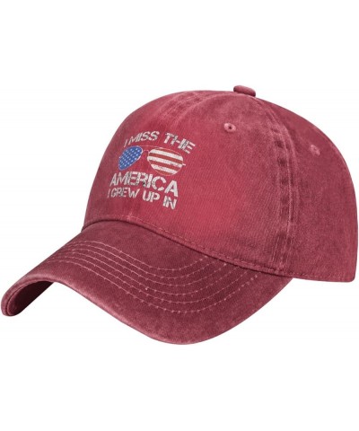 I Miss The America I Grew Up in Cowboy hat Women Baseball Cap Men Hats Sun Hat Dad Hat Trucker hat Black Red $9.77 Baseball Caps