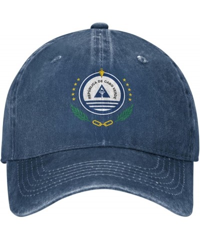 Coat of Arms of Cape Verde Cowboy Cap Adjustable Washable Cotton Adult Cowboy Baseball Hat Black Navy Blue $13.67 Cowboy Hats