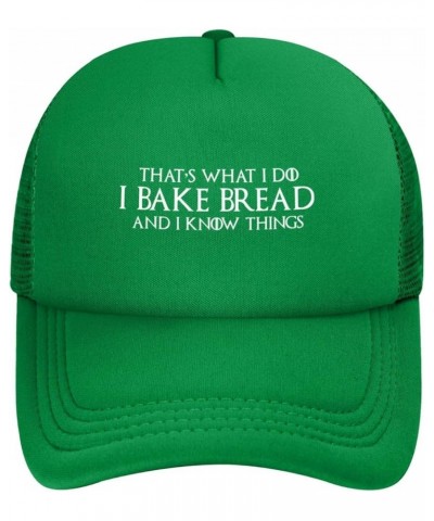 I Bake Bread I Know Things Baking Gifts Black Baseball Cap Adjustable Trucker Caps Casual Sun Hat for Gifts Green $10.19 Base...