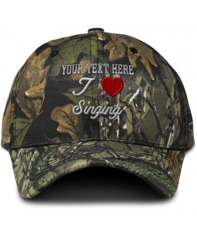 Custom Camo Baseball Cap I (Love) Singing Red Heart Hobbies Lovers A Cotton Forest Tree Green Personalized Text Here $15.68 B...