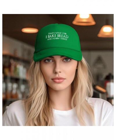 I Bake Bread I Know Things Baking Gifts Black Baseball Cap Adjustable Trucker Caps Casual Sun Hat for Gifts Green $10.19 Base...