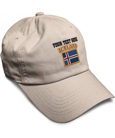 Soft Baseball Cap Iceland Flag Embroidery Flags World Cup Soccer Cotton Embroidered Dad Hats for Men & Women Stone Personaliz...