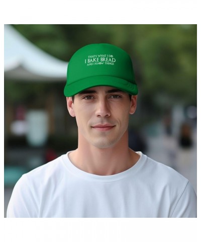 I Bake Bread I Know Things Baking Gifts Black Baseball Cap Adjustable Trucker Caps Casual Sun Hat for Gifts Green $10.19 Base...