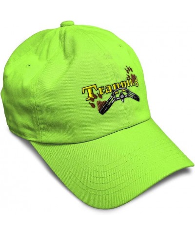 Soft Baseball Cap Trapping Embroidery Hunting Recreational Cotton Embroidered Dad Hats for Men & Women Lime Design Only $16.2...