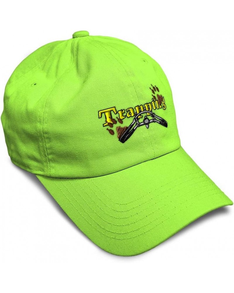 Soft Baseball Cap Trapping Embroidery Hunting Recreational Cotton Embroidered Dad Hats for Men & Women Lime Design Only $16.2...