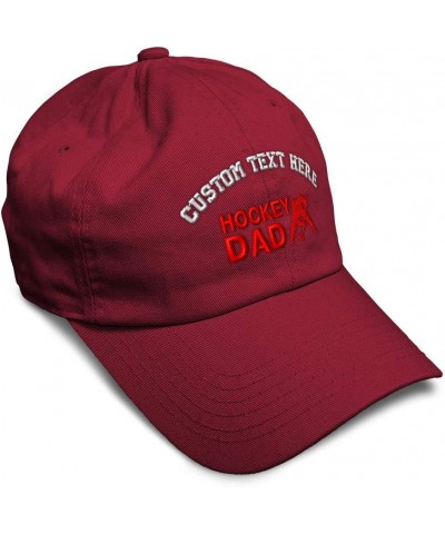 Custom Soft Baseball Cap Hockey Dad Embroidery Sister Sibling Twill Cotton Sis Dad Hats for Men & Women Burgundy Personalized...