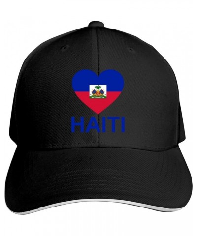 Love Haiti Adjustable Sandwich Hat Baseball Hat Dad Hat Casquette Hat Black $9.00 Baseball Caps