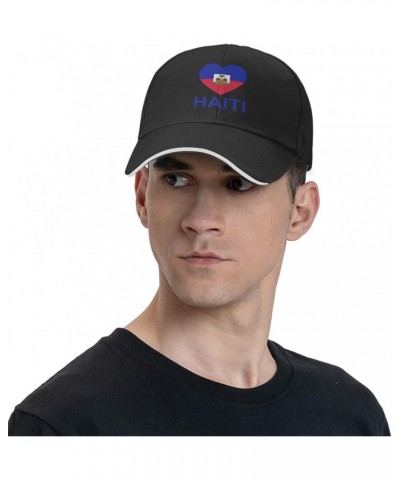 Love Haiti Adjustable Sandwich Hat Baseball Hat Dad Hat Casquette Hat Black $9.00 Baseball Caps