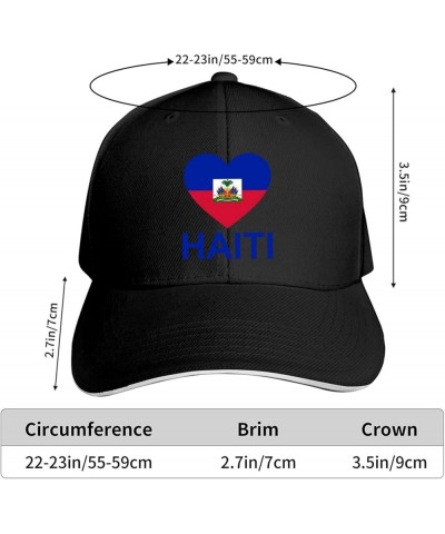 Love Haiti Adjustable Sandwich Hat Baseball Hat Dad Hat Casquette Hat Black $9.00 Baseball Caps