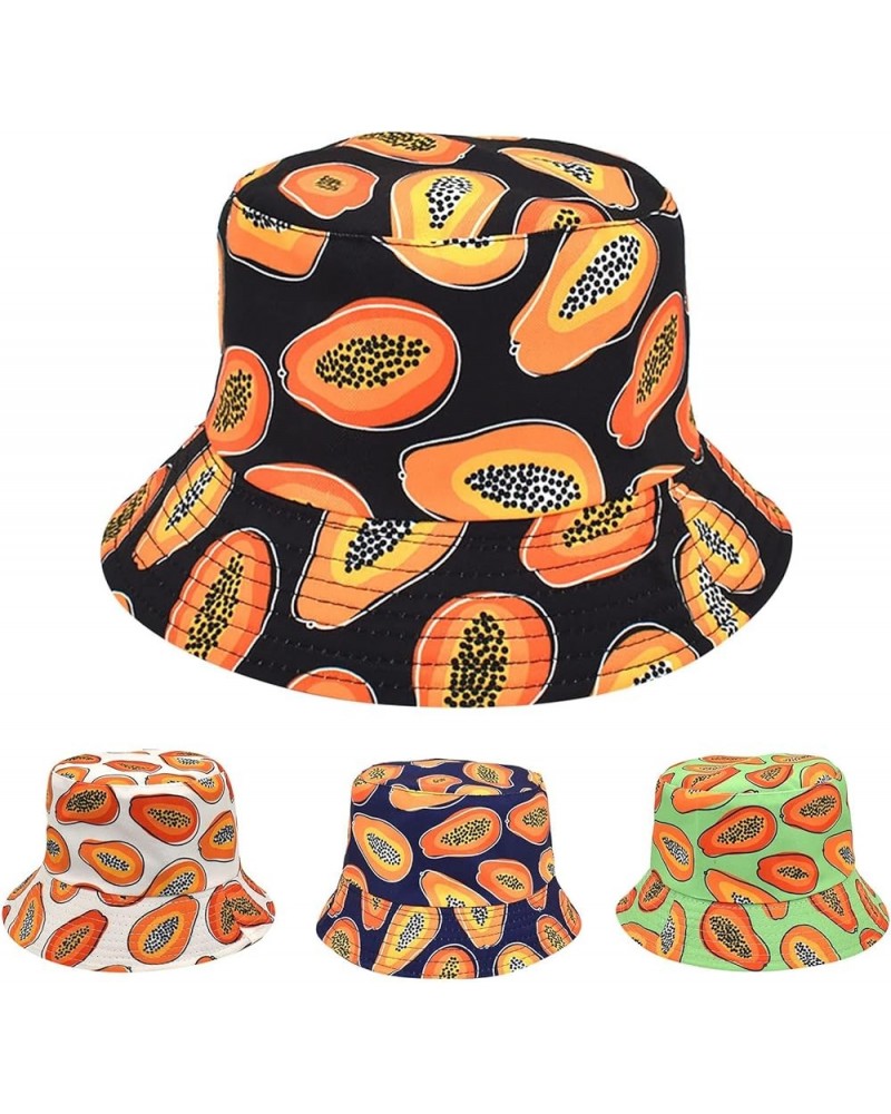 Fruit Bucket Hats for Women Men Funny Packable Floppy Sun Hat with UV Protection Summer Travel Hiking Fisherman Caps Black $8...