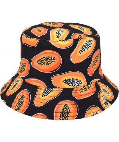 Fruit Bucket Hats for Women Men Funny Packable Floppy Sun Hat with UV Protection Summer Travel Hiking Fisherman Caps Black $8...