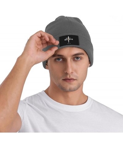 I Believe John 3:16, Christian, Cross Gift Winter Beanie Hats for Men Women Beanie Soft Warm Knit Hat Ski Cuffed Cap Deep Hea...