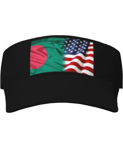 Flag of Bangladesh and USA Unisex Sun Visor Cap - Ultimate UV Protection for Stylish Outdoor Fun! Black $10.67 Visors