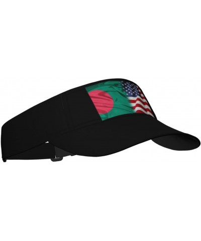 Flag of Bangladesh and USA Unisex Sun Visor Cap - Ultimate UV Protection for Stylish Outdoor Fun! Black $10.67 Visors