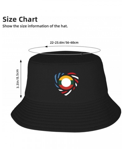 We Heart America and Shan State Love Forever Bucket Hat for Men Women Beach Travel Sun Hat Casual Fishing Hat Black $11.09 Bu...