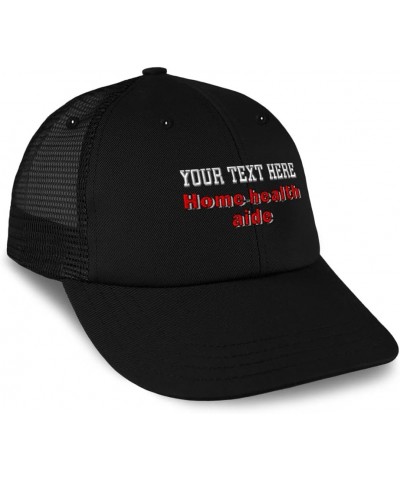 Custom Trucker Hat Baseball Cap Home Health Aide Occupation Cotton Healthcare Dad Hats for Men & Women Black Personalized Tex...