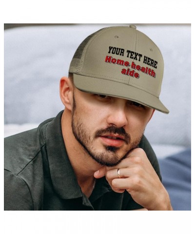 Custom Trucker Hat Baseball Cap Home Health Aide Occupation Cotton Healthcare Dad Hats for Men & Women Black Personalized Tex...