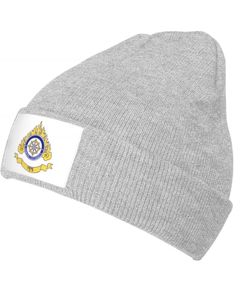 Naropa University Logo Stretch Knit Hat for Men Women Winter Warm Cap Gray $7.77 Skullies & Beanies