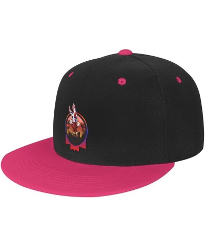 Cool Bunny Baseball Cap for Men Women Snapback Hat Adjustable Flat Bill Hats Pink $13.35 Baseball Caps