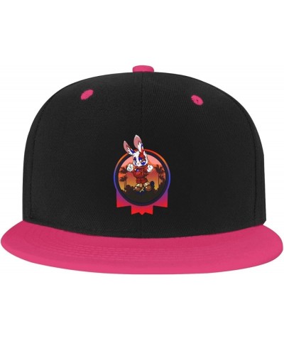 Cool Bunny Baseball Cap for Men Women Snapback Hat Adjustable Flat Bill Hats Pink $13.35 Baseball Caps