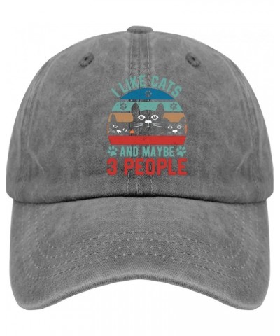 I Like Cats and Maybe 3 People Hats Women Hats Pigment Black Mens Sun Hat Gifts for Dad Baseball Hats Pigment Gray $9.24 Base...