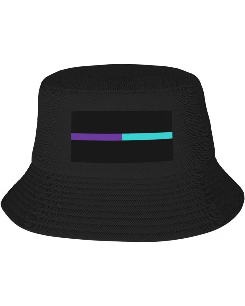 Thin Purple-Teal Line Flag Bucket Hat for Men Women Summer Bucket Hats Outdoor Vacation Beach Travel Fishing Cap $11.09 Bucke...