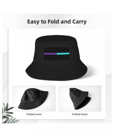 Thin Purple-Teal Line Flag Bucket Hat for Men Women Summer Bucket Hats Outdoor Vacation Beach Travel Fishing Cap $11.09 Bucke...