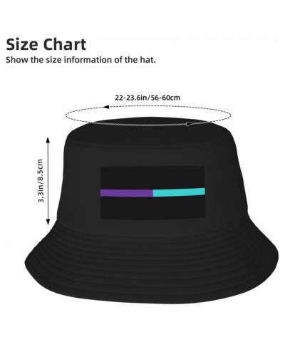 Thin Purple-Teal Line Flag Bucket Hat for Men Women Summer Bucket Hats Outdoor Vacation Beach Travel Fishing Cap $11.09 Bucke...