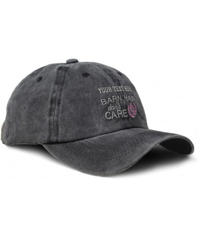 Custom Soft Washed Baseball Cap Barn Hair Don't Care Style B Love Cotton Black Personalized Text Here $11.89 Baseball Caps