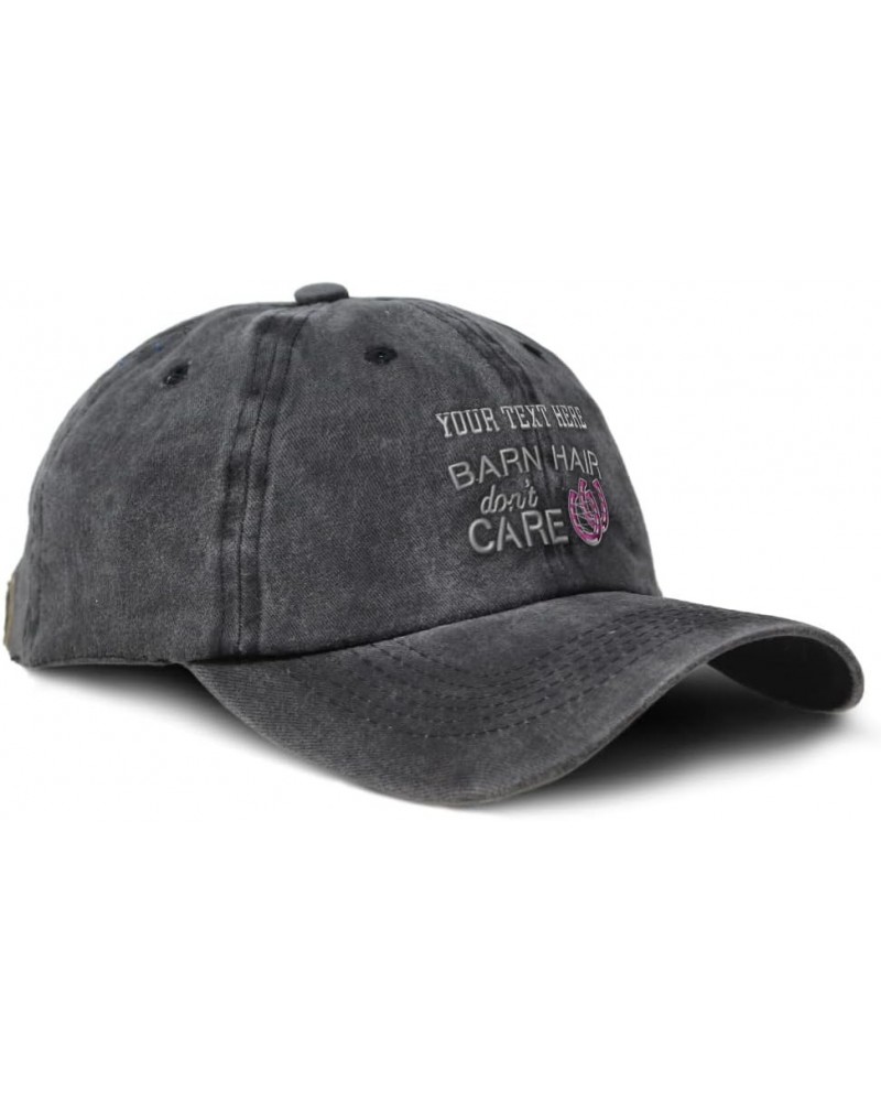 Custom Soft Washed Baseball Cap Barn Hair Don't Care Style B Love Cotton Black Personalized Text Here $11.89 Baseball Caps