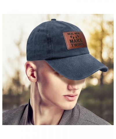 Real Men Make Twinn Baseball Cap Vintage Cool Hats Gifts for Her Who Like Engraved,Golf Hat Suitable for Beach Navy Blue $13....