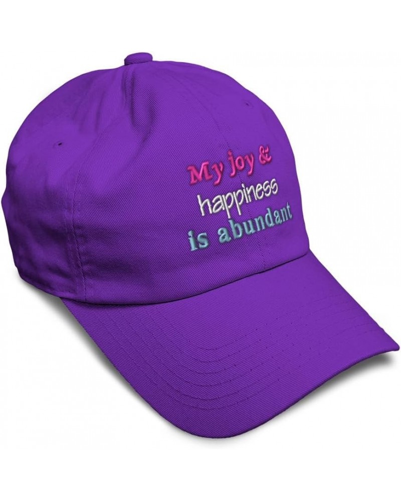 Soft Baseball Cap My Joy & Happiness is Abundant Cotton Dad Hats for Men & Women Purple $16.51 Baseball Caps