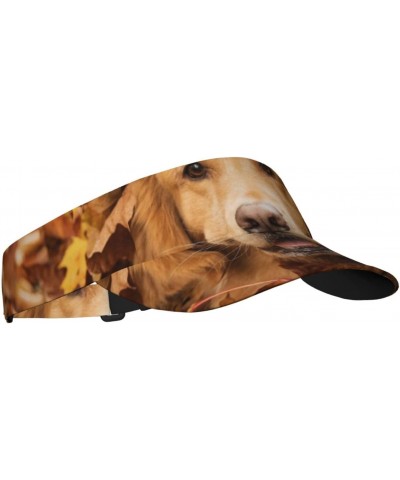 Cute Golden Retriever Sports Visor Hat for Men and Women Adjustable Uv Visor Baseball Cap Tennis Cap Summer Hat $11.94 Visors