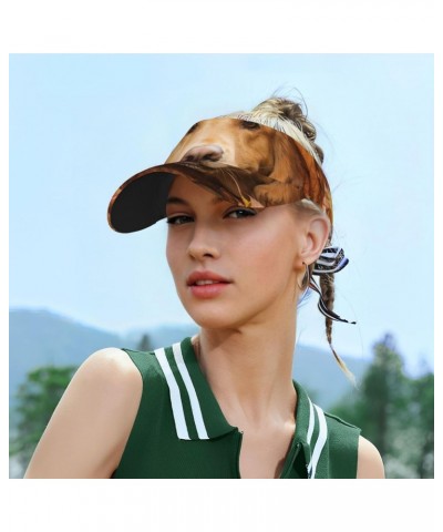 Cute Golden Retriever Sports Visor Hat for Men and Women Adjustable Uv Visor Baseball Cap Tennis Cap Summer Hat $11.94 Visors